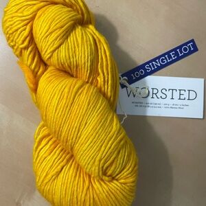 Malabrigo Worsted Bright Yellow yarn merino wool one skeinWorsted Yarn